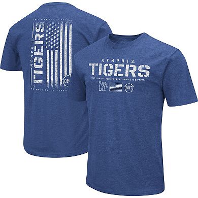 Men's Colosseum Royal Memphis Tigers OHT Military Appreciation Flag 2.0 T-Shirt