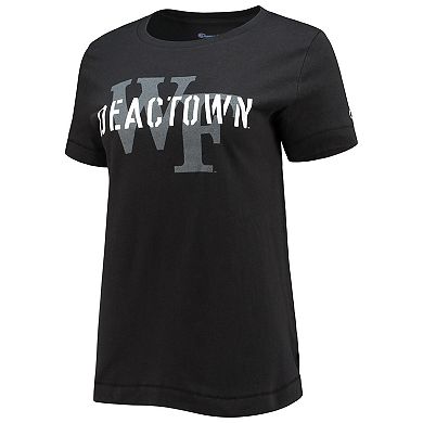 Women's Champion Black Wake Forest Demon Deacons Deactown Wordmark T-Shirt