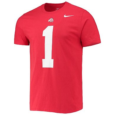 Men's Nike Justin Fields Scarlet Ohio State Buckeyes Alumni Name & Number Team T-Shirt