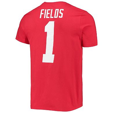 Men's Nike Justin Fields Scarlet Ohio State Buckeyes Alumni Name & Number Team T-Shirt