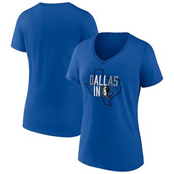 Women's Fanatics Branded Blue Dallas Mavericks Hometown Collection All In V-Neck T-Shirt