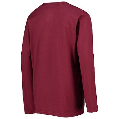 Youth Burgundy Washington Commanders Primary Team Logo Long Sleeve T-Shirt