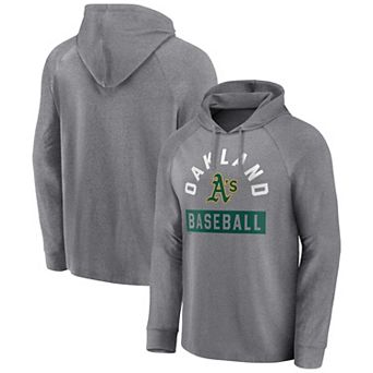 Men's Fanatics Branded Gray Oakland Athletics No Time Off Raglan Pullover Hoodie
