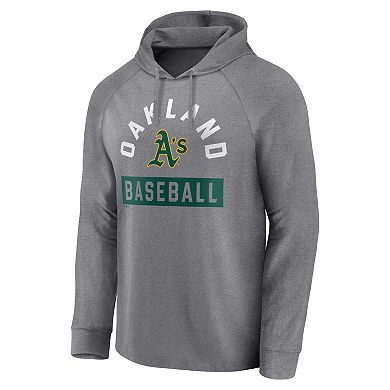 Men's Fanatics Branded Gray Oakland Athletics No Time Off Raglan Pullover Hoodie