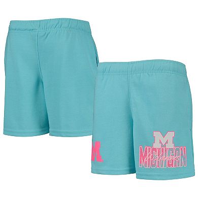 Youth Aqua Michigan Wolverines Super Fresh Neon Daze Shorts