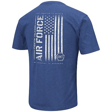 Men's Colosseum Royal Air Force Falcons OHT Military Appreciation Flag 2.0 T-Shirt