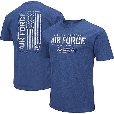 Men's Colosseum Royal Air Force Falcons OHT Military Appreciation Flag 2.0 T-Shirt