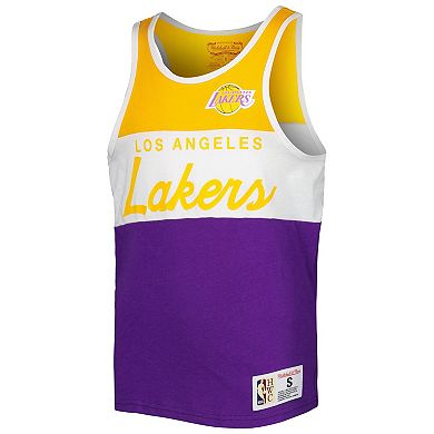 Youth Mitchell & Ness Purple/Gold Los Angeles Lakers Hardwood Classics Special Script Tank Top