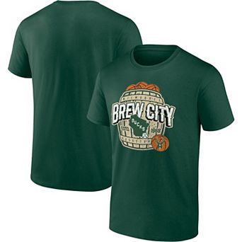 Men's Fanatics Branded Hunter Green Milwaukee Bucks Brew City Hometown Collection T-Shirt
