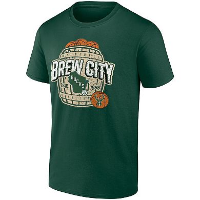 Men's Fanatics Branded Hunter Green Milwaukee Bucks Brew City Hometown Collection T-Shirt