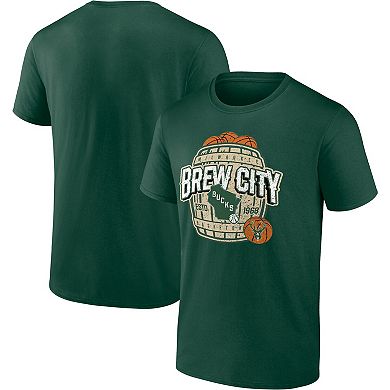 Men's Fanatics Branded Hunter Green Milwaukee Bucks Brew City Hometown Collection T-Shirt