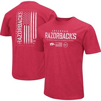 Men's Colosseum Cardinal Arkansas Razorbacks OHT Military Appreciation Flag 2.0 T-Shirt