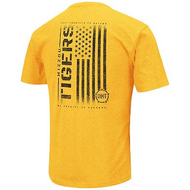Men's Colosseum Gold Missouri Tigers OHT Military Appreciation Flag 2.0 T-Shirt