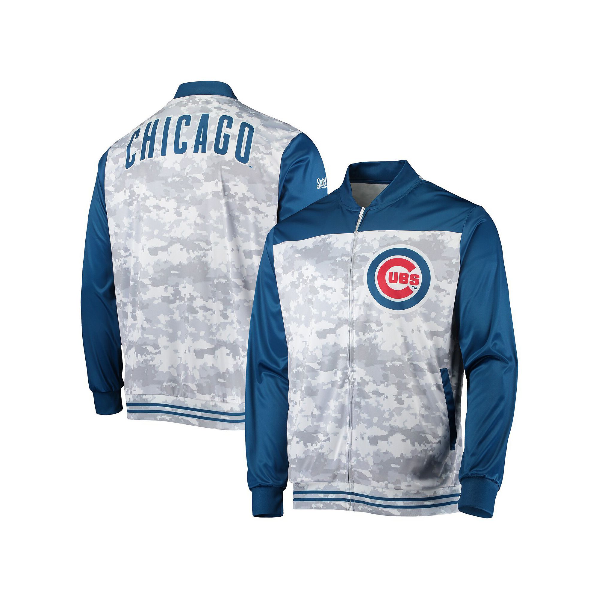 Mens Stitches Royal Chicago Cubs Camo Full-Zip Jacket, Size: Small, Blue