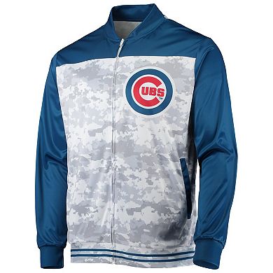 Men's Stitches Royal Chicago Cubs Camo Full-Zip Jacket