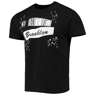 Men's FISLL Black Brooklyn Nets Confetti T-Shirt
