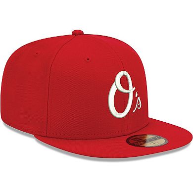 Men's New Era Red Baltimore Orioles White Logo 59FIFTY Fitted Hat