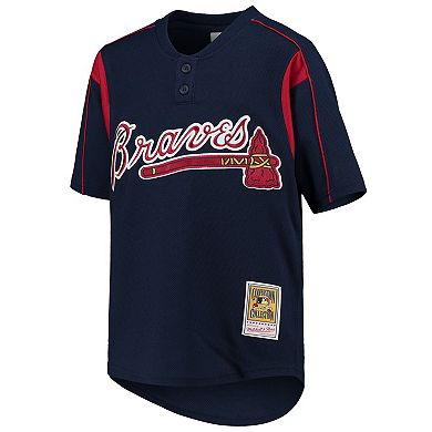 Youth Mitchell & Ness Chipper Jones Navy Atlanta Braves Cooperstown Collection Mesh Batting Practice Jersey
