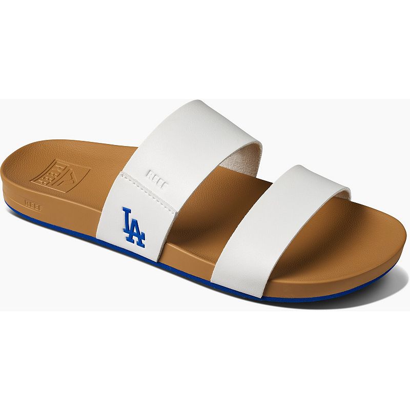 Womens REEF Los Angeles Dodgers Cushion Vista Sandals, Size: 5, White