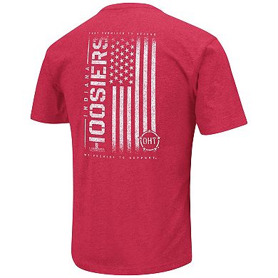 Men's Colosseum Heather Crimson Indiana Hoosiers OHT Military Appreciation Flag 2.0 T-Shirt