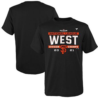 Youth Black San Francisco Giants 2021 NL West Division Champions Locker Room T-Shirt