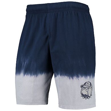 Men's Mitchell & Ness Navy/Gray Georgetown Hoyas Tie-Dye Shorts