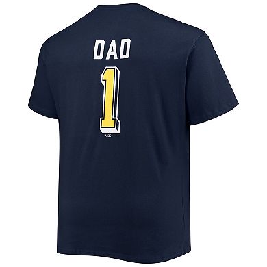 Men's Navy Milwaukee Brewers Big & Tall Father's Day #1 Dad T-Shirt