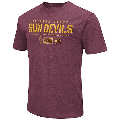 Men's Colosseum Maroon Arizona State Sun Devils OHT Military Appreciation Flag 2.0 T-Shirt