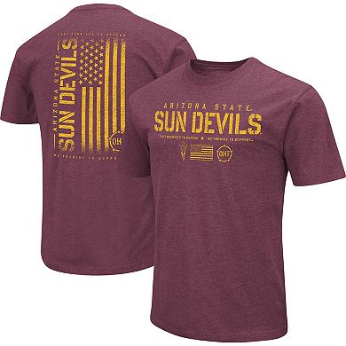 Men's Colosseum Maroon Arizona State Sun Devils OHT Military Appreciation Flag 2.0 T-Shirt