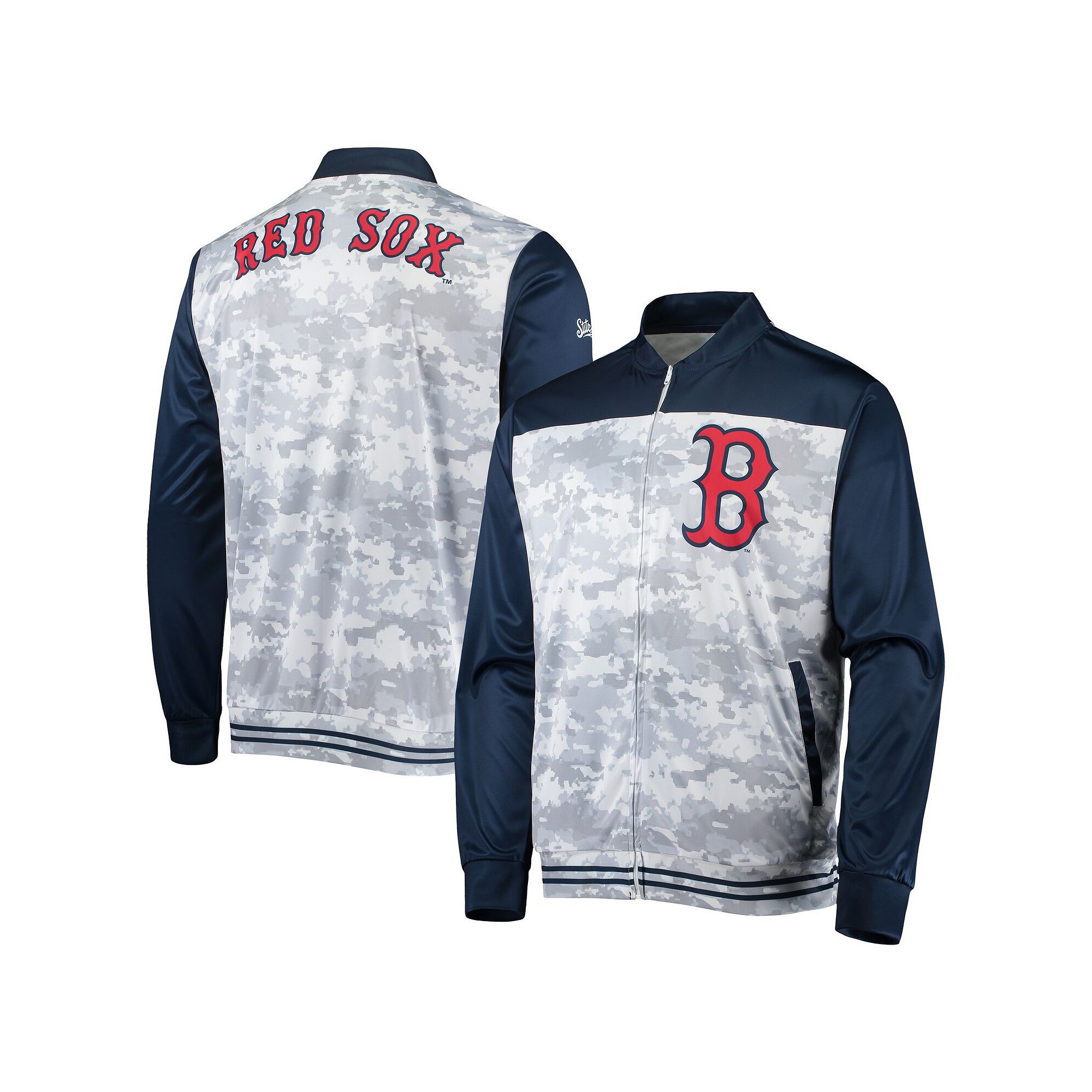 Mens Stitches Navy Boston Red Sox Camo Full-Zip Jacket, Size: Small, Blue