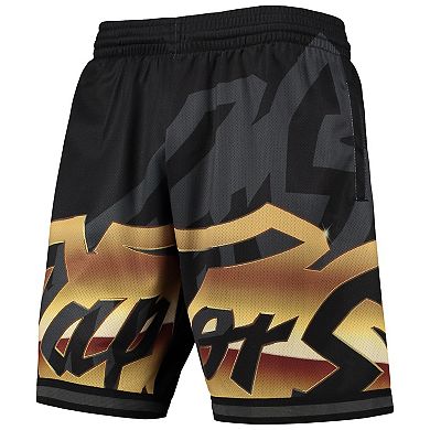 Men's Mitchell & Ness Black Toronto Raptors Big Face 4.0 Fashion Shorts