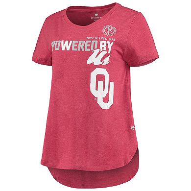 Women's Colosseum Heathered Crimson Oklahoma Sooners PoWered By Title IX T-Shirt