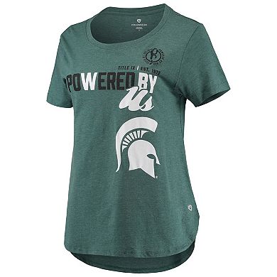 Women's Colosseum Heathered Green Michigan State Spartans PoWered By Title IX T-Shirt