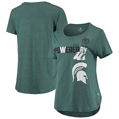 Women's Colosseum Heathered Green Michigan State Spartans PoWered By Title IX T-Shirt