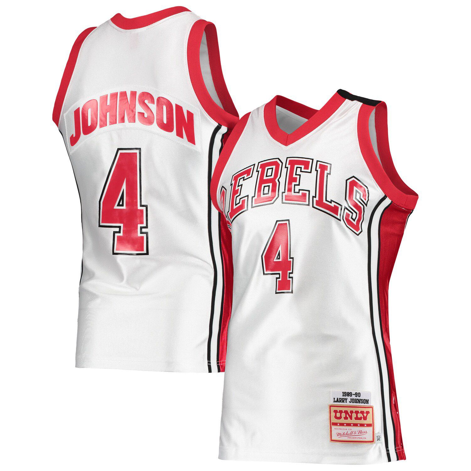 Men's Mitchell & Ness Larry Johnson White UNLV Rebels 1989/90 Authentic ...