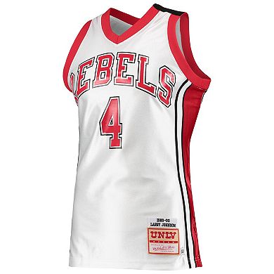 Men's Mitchell & Ness Larry Johnson White UNLV Rebels 1989/90 Authentic Throwback Jersey