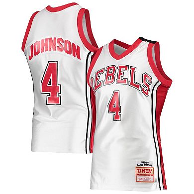 Men's Mitchell & Ness Larry Johnson White UNLV Rebels 1989/90 Authentic Throwback Jersey
