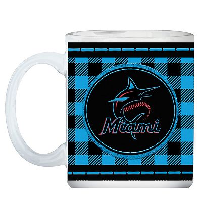 Miami Marlins 15oz. Buffalo Plaid Father's Day Mug