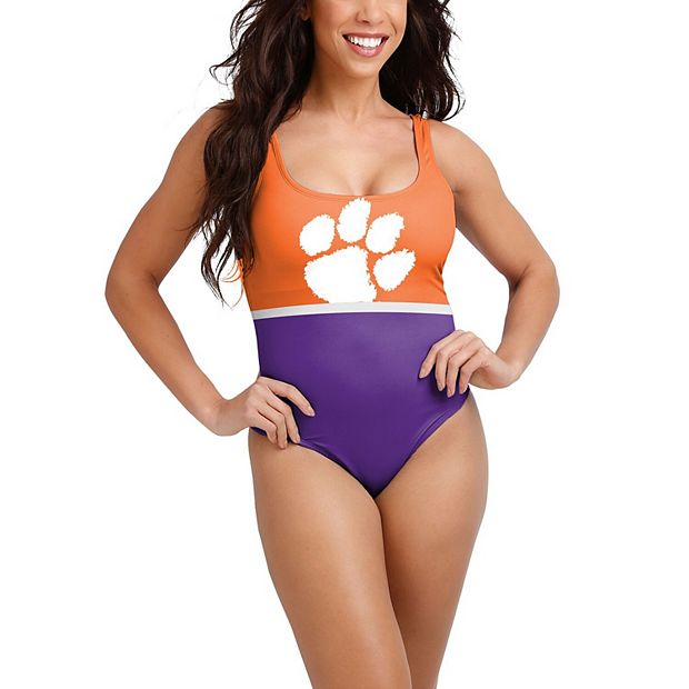 Women s FOCO Orange Clemson Tigers One Piece Bathing Suit