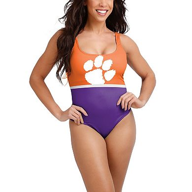 Women's FOCO Orange Clemson Tigers One-Piece Bathing Suit