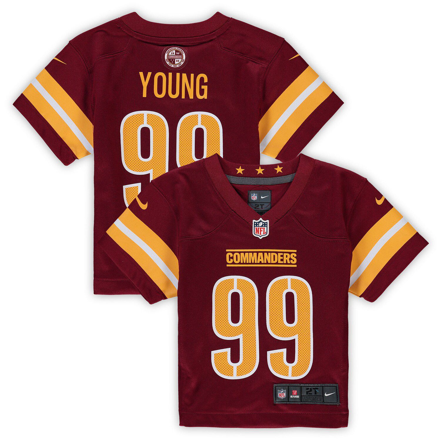 Toddler Nike Chase Young Burgundy Washington Football Team Game Jersey Size: 2T