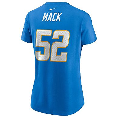 Women's Nike Khalil Mack Powder Blue Los Angeles Chargers Player Name & Number T-Shirt
