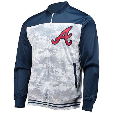 Men's Stitches Navy Atlanta Braves Camo Full-Zip Jacket