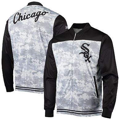 Men's Stitches Black Chicago White Sox Camo Full-Zip Jacket