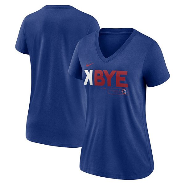MLB Chicago Cubs Women's Lightweight Bi-Blend Hooded T-Shirt - XS