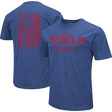 Men's Colosseum Royal Ole Miss Rebels OHT Military Appreciation Flag 2.0 T-Shirt