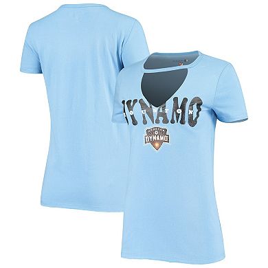 Women's 5th & Ocean by New Era Blue Houston Dynamo FC Athletic Baby Jersey V-Neck T-Shirt
