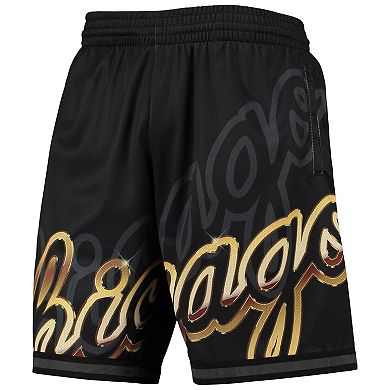 Men's Mitchell & Ness Black Chicago Bulls Big Face 4.0 Fashion Shorts