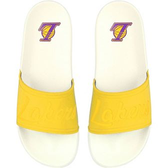 Women's FOCO Los Angeles Lakers Script Wordmark Slide Sandals