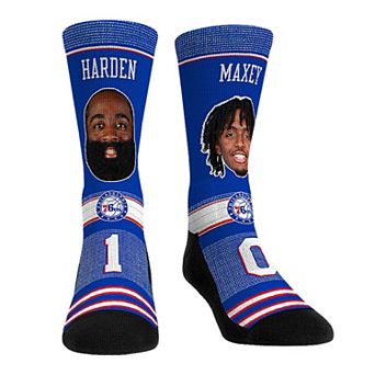 Rock Em Socks James Harden & Tyrese Maxey Philadelphia 76ers Teammates Player Crew Socks